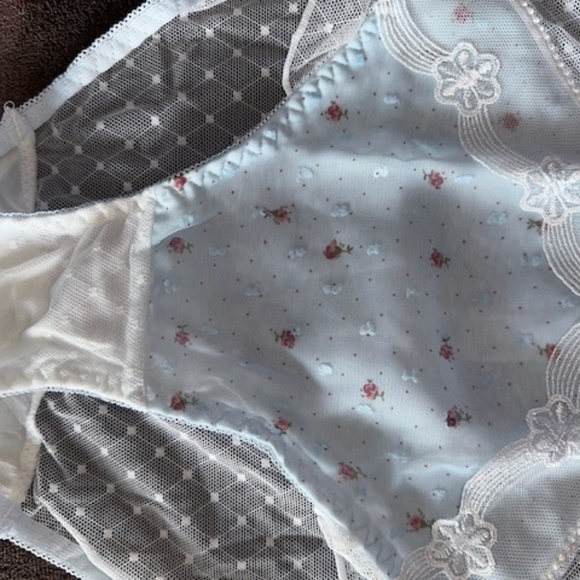Light Blue Lolita fine mesh lace Panties - Picture 3 of 5
